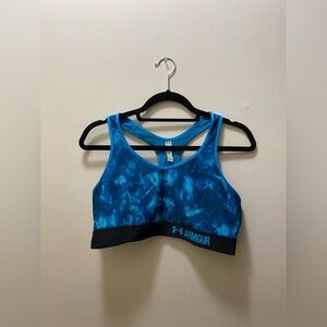 UNDER ARMOUR Blue Tie-Dye Sports Bra